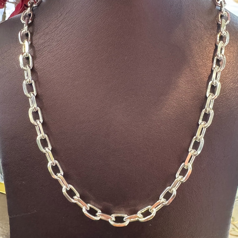 Silver Link Chain Necklace - Classic Women's Jewelry